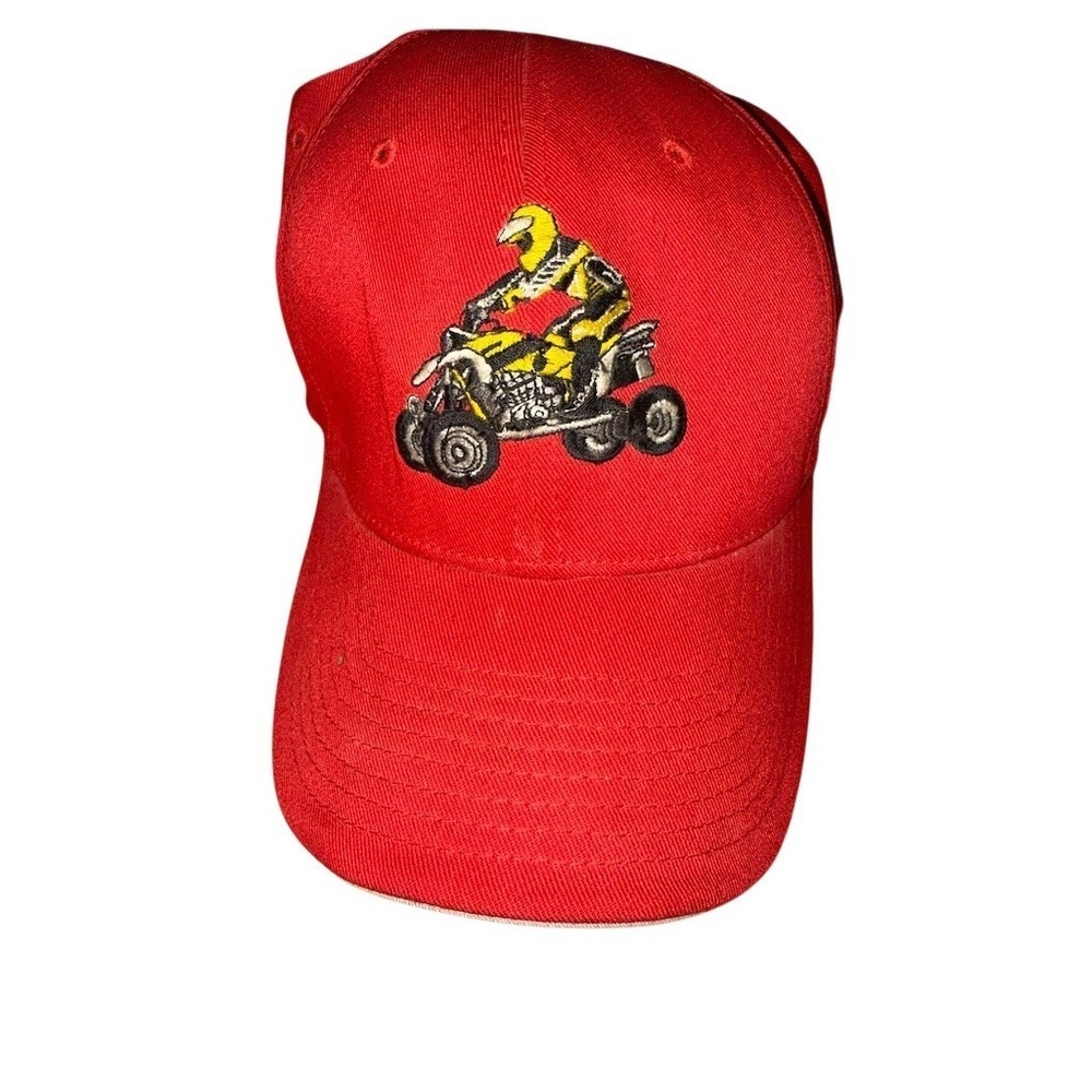 Flexfit F.I.A Racing Hat Cap S/M Red Embroidered Fitted ATV‎ Quad Motorsports